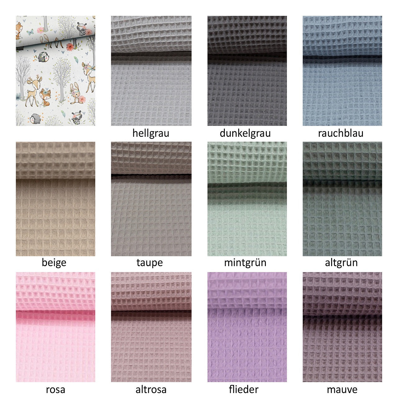 Krabbeldecke "Waldtiere pastell“ Modell 7